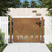 Vrtna vrata 100x100 cm Corten čelik dizajn s travom
