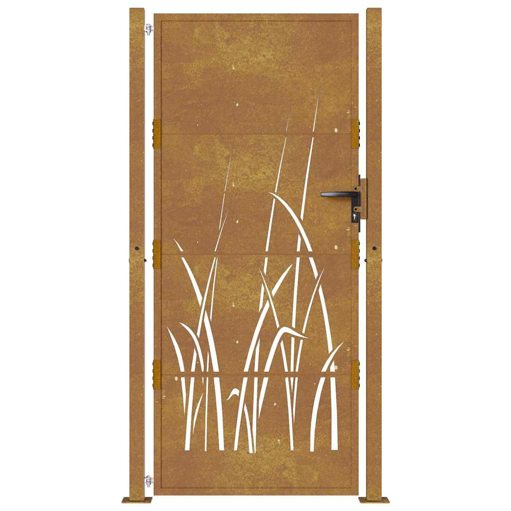 Vrtna vrata 100x175 cm Corten čelik dizajn trave