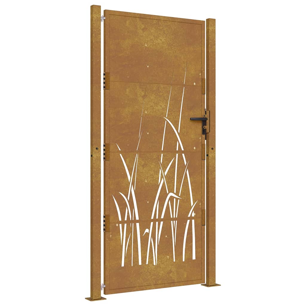 Vrtna vrata 100x200 cm Corten čelik dizajn trave