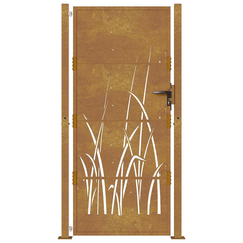 Vrtna vrata 100x200 cm Corten čelik dizajn trave