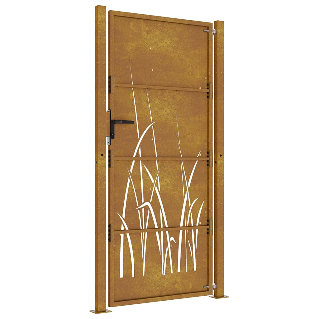 Vrtna vrata 100x200 cm Corten čelik dizajn trave