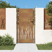 Vrtna vrata 100x200 cm Corten čelik dizajn trave