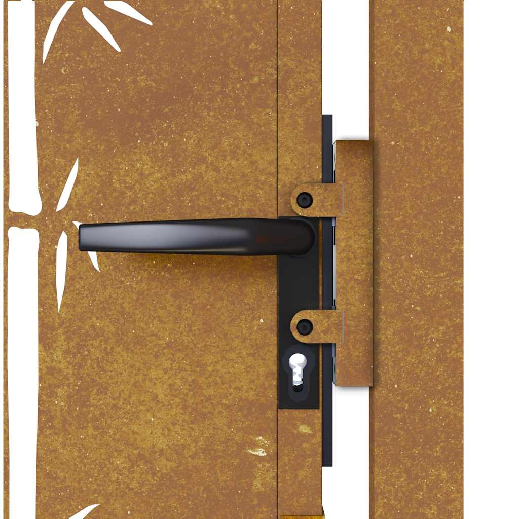 Vrtna vrata 100x75 cm Corten čelik dizajn od bambusa