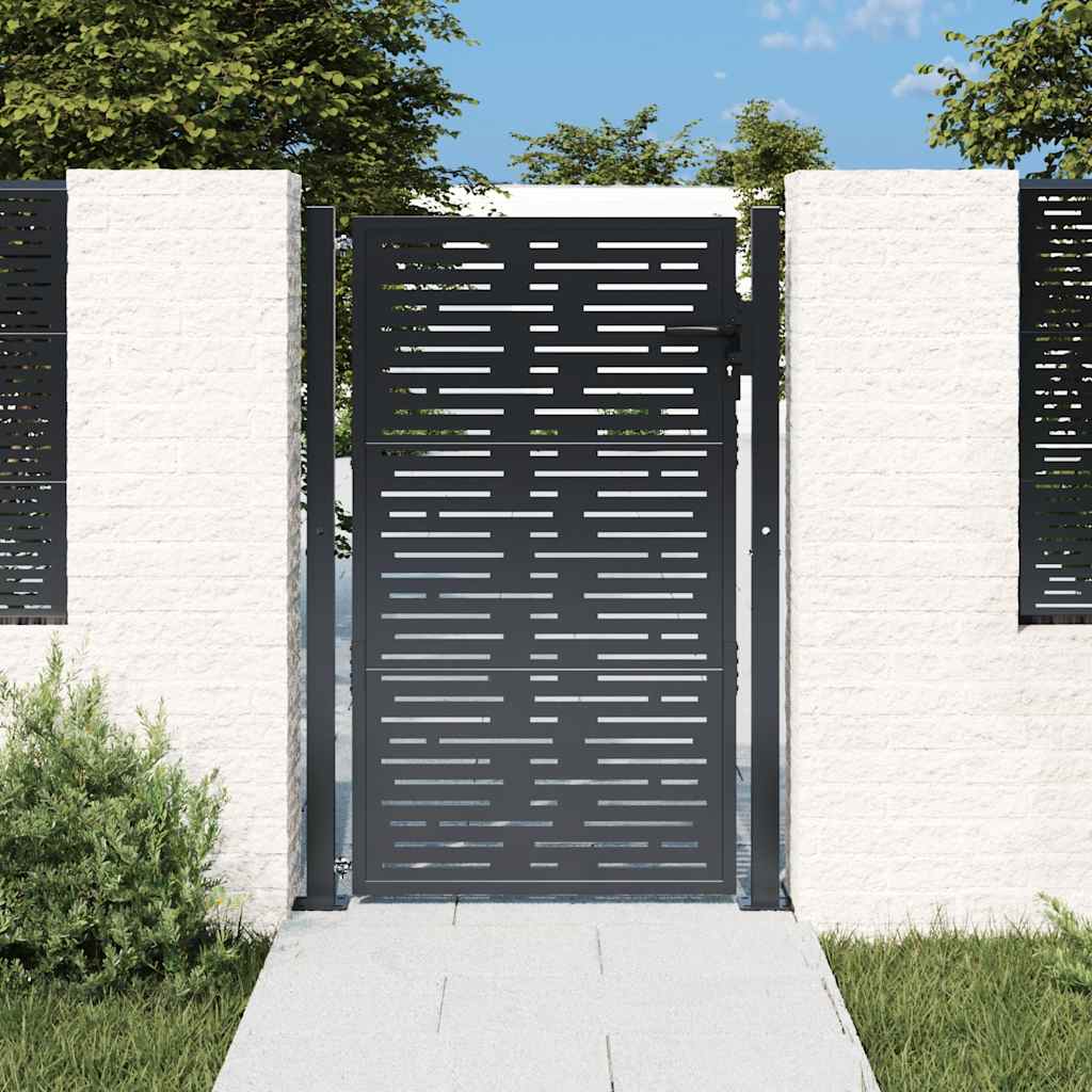 Vrtna vrata antracit boje 100x150 cm čelična kvadratna dizajna