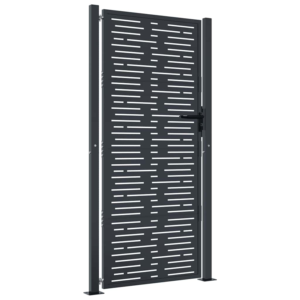Vrtna vrata antracit boje 100x175 cm čelična kvadratna dizajna