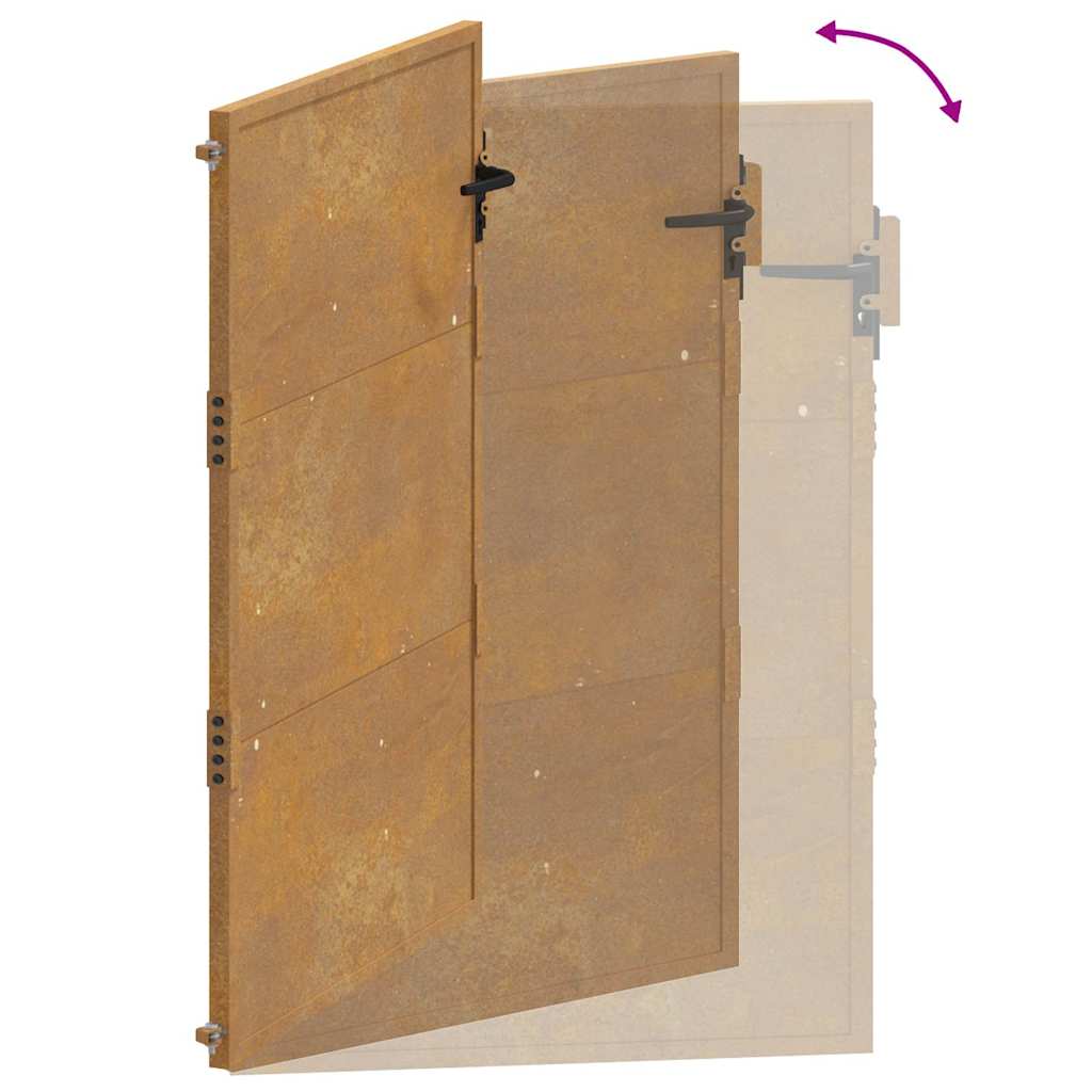 Vrtna vrata 100x175 cm Corten čelik