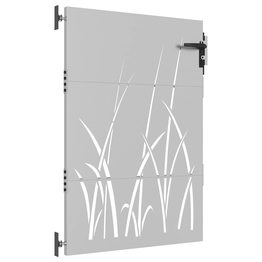 Vrtna vrata 85 x 125 cm od čelika COR-TEN s uzorkom trave