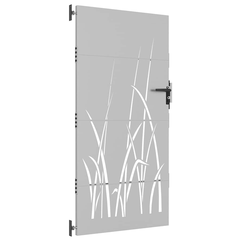 Vrtna vrata 85 x 200 cm od čelika COR-TEN s uzorkom trave