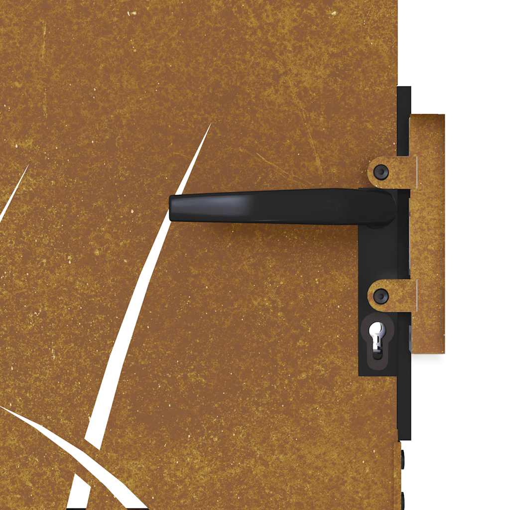 Vrtna vrata 100x100 cm Corten čelik dizajn s travom