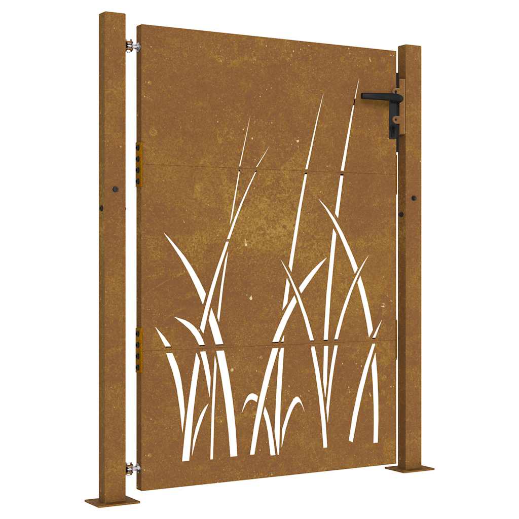 Vrtna vrata 100x150 cm Corten čelik dizajn trave