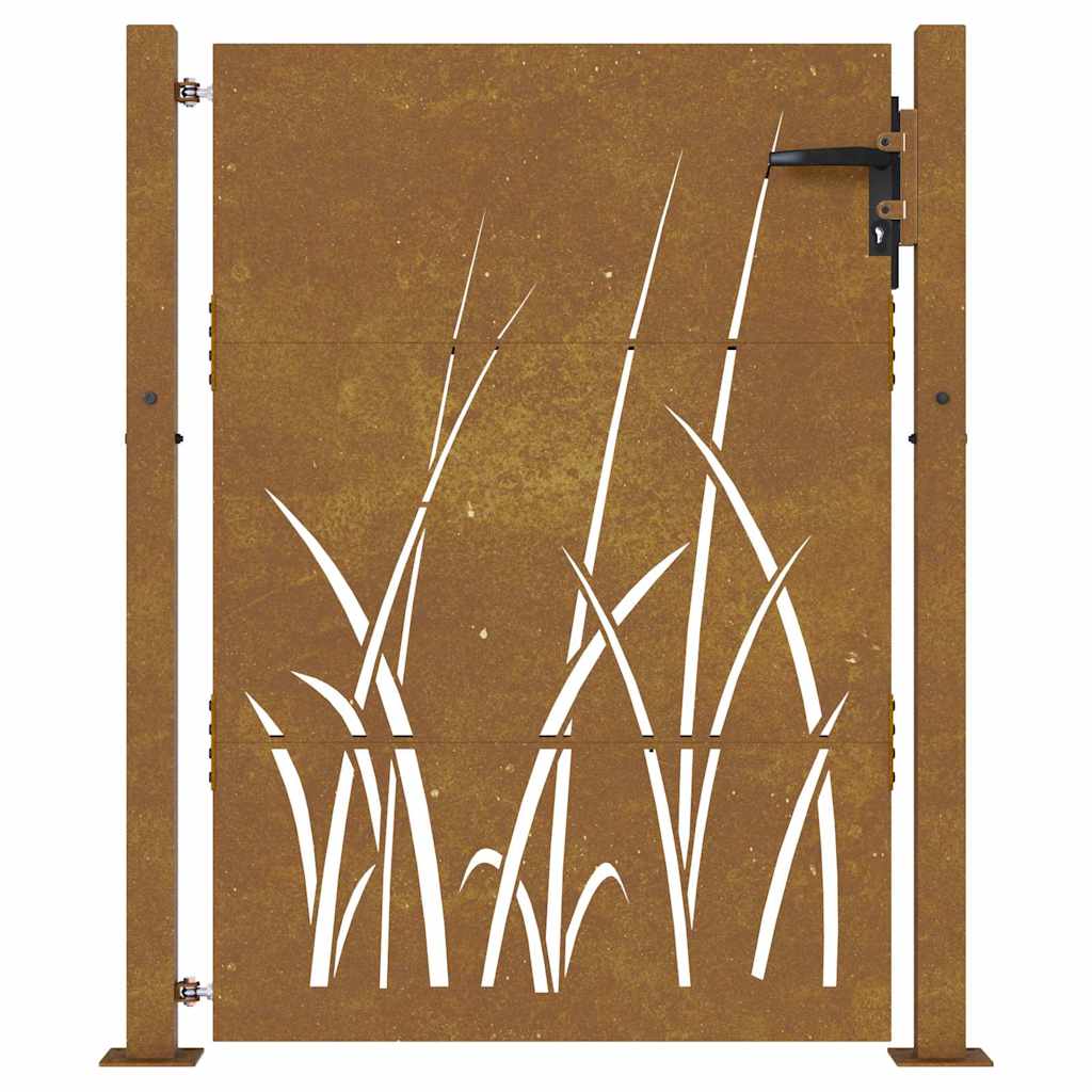 Vrtna vrata 100x150 cm Corten čelik dizajn trave