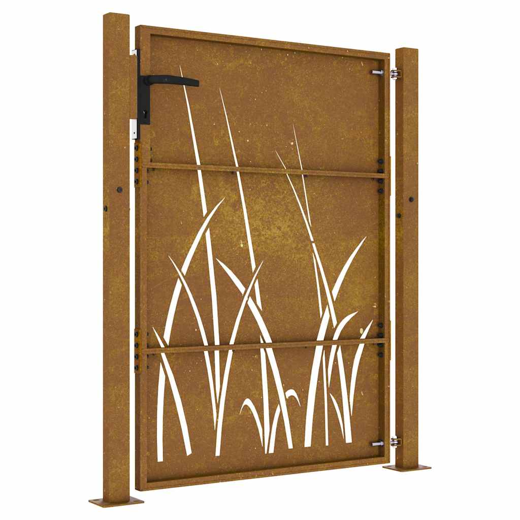Vrtna vrata 100x150 cm Corten čelik dizajn trave