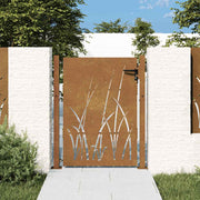 Vrtna vrata 100x150 cm Corten čelik dizajn trave