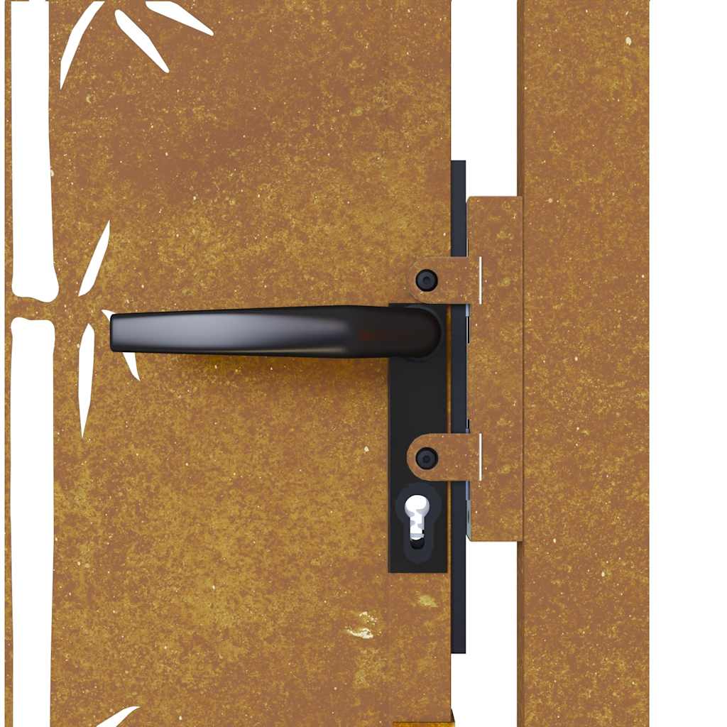 Vrtna vrata 100x75 cm Corten čelik dizajn od bambusa