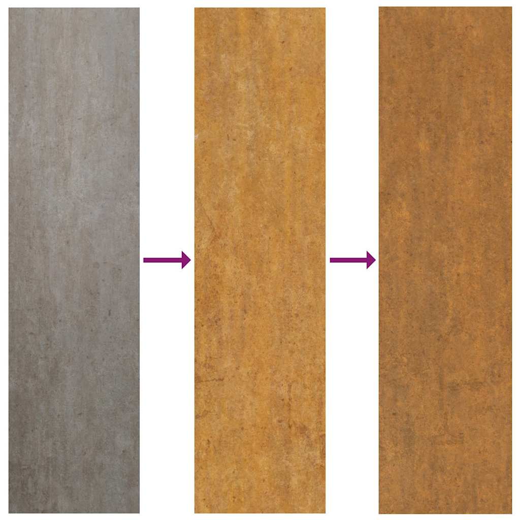 Vrtna vrata 100x200 cm Corten čelik dizajn od bambusa