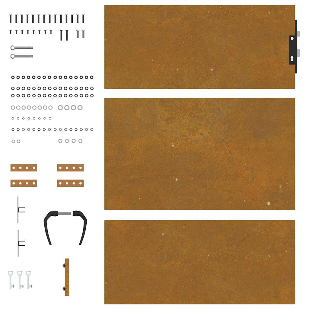 Vrtna vrata 85 x 125 cm od čelika COR-TEN