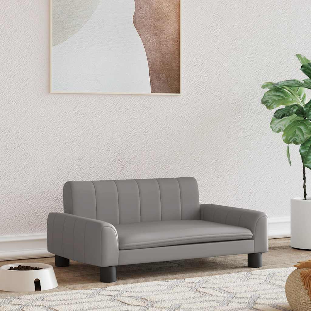 Krevet za pse sivo 70 x 45 x 30 cm od umjetne kože