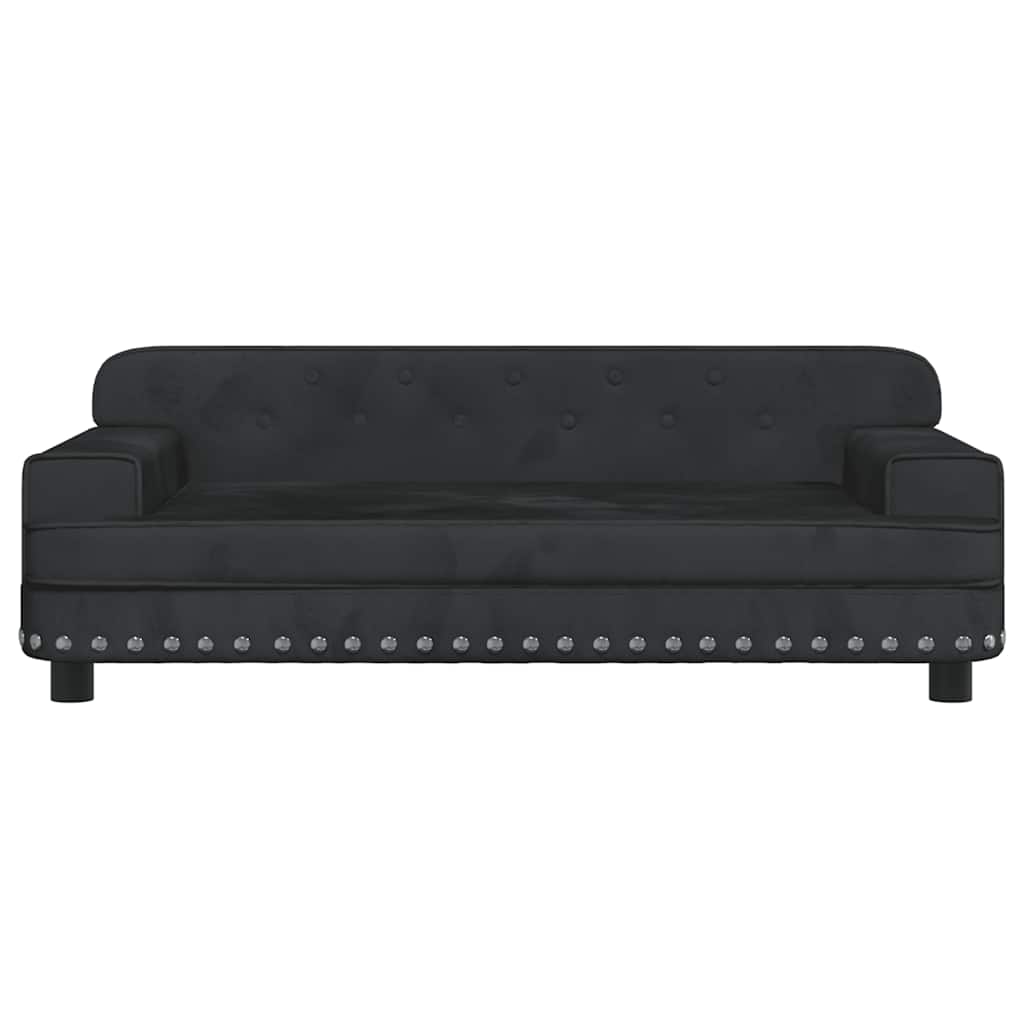 Krevet za pse crna 90 x 53 x 30 cm baršunasti