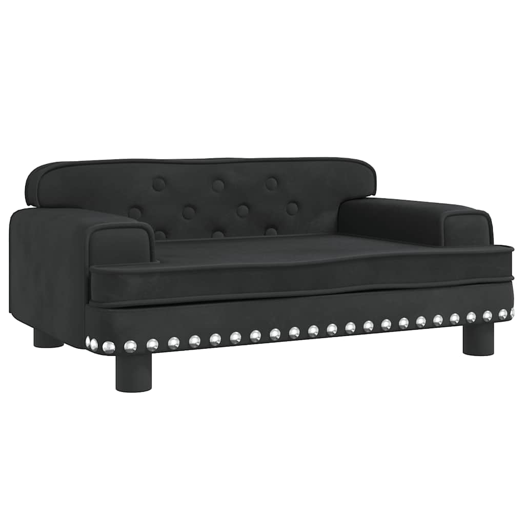 Krevet za pse crna 70 x 45 x 30 cm baršunasti