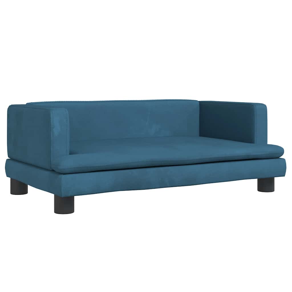 Krevet za pse plavi 80 x 45 x 30 cm baršunasti