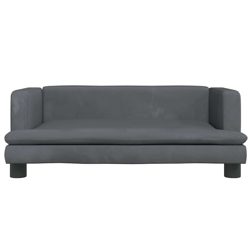 Krevet za pse tamnosivi 80 x 45 x 30 cm baršunasti