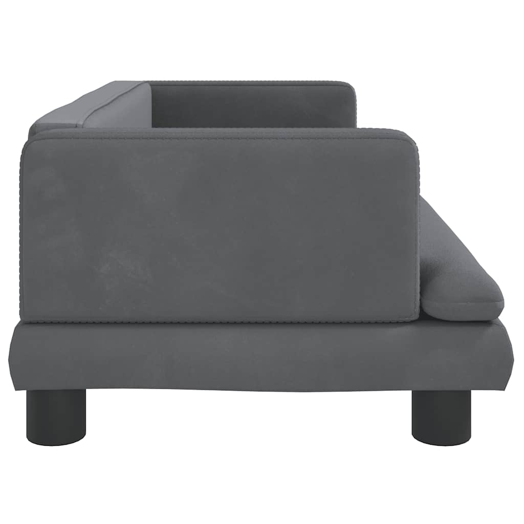 Krevet za pse tamnosivi 80 x 45 x 30 cm baršunasti