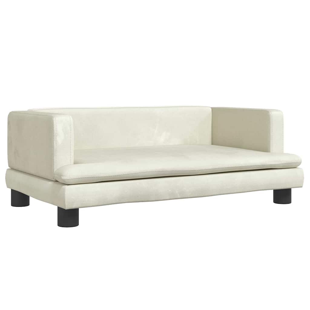 Krevet za pse krem 80 x 45 x 30 cm baršunasti