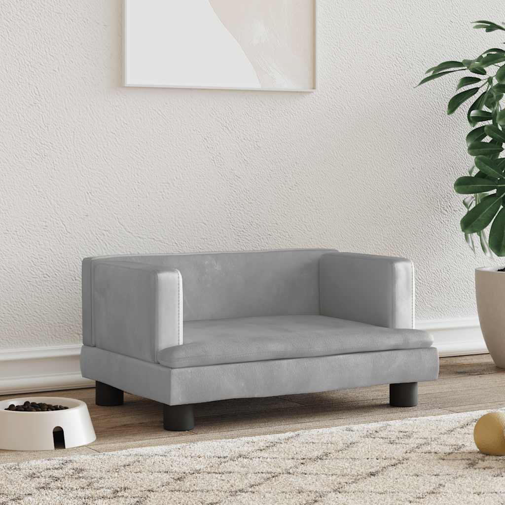 Krevet za pse svjetlosivi 60 x 40 x 30 cm baršunasti