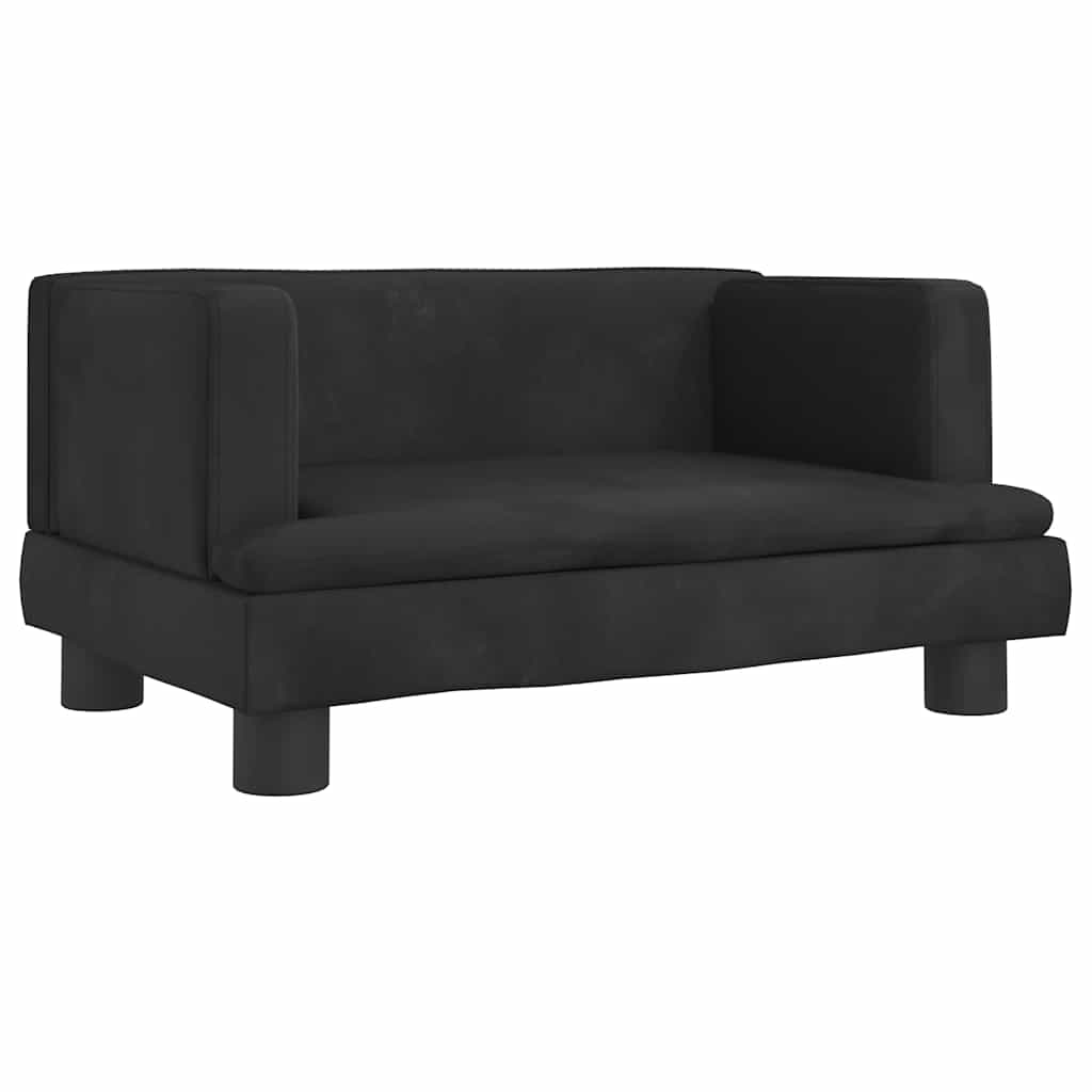 Krevet za pse crni 60 x 40 x 30 cm baršunasti