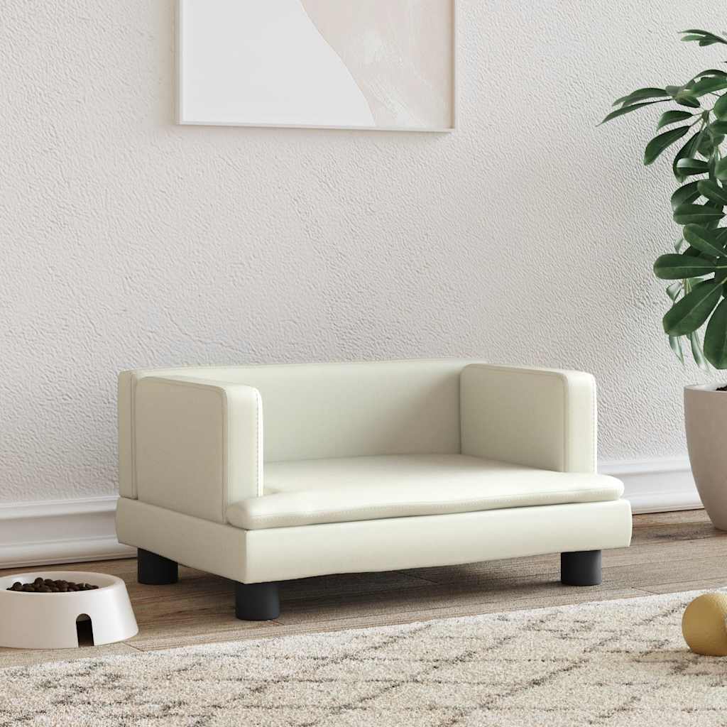 Krevet za pse krem 60x40x30 cm od umjetne kože