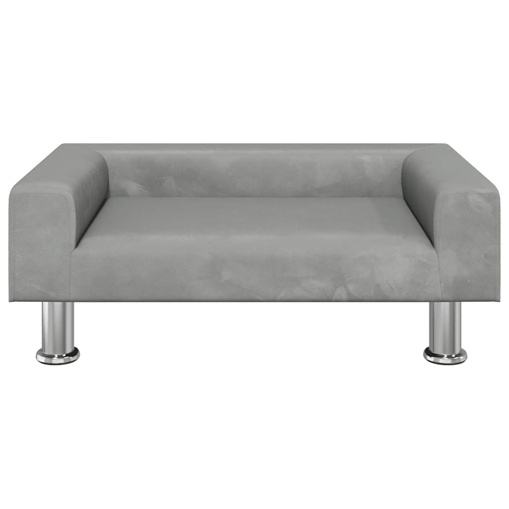 Krevet za pse svjetlosivi 70x45x26,5 cm baršunasti