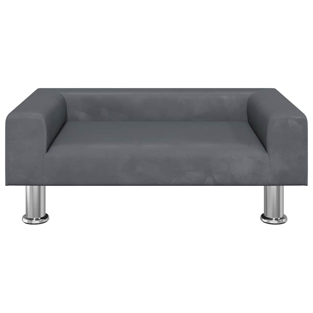 Krevet za pse tamnosivi 70x45x26,5 cm baršunasti
