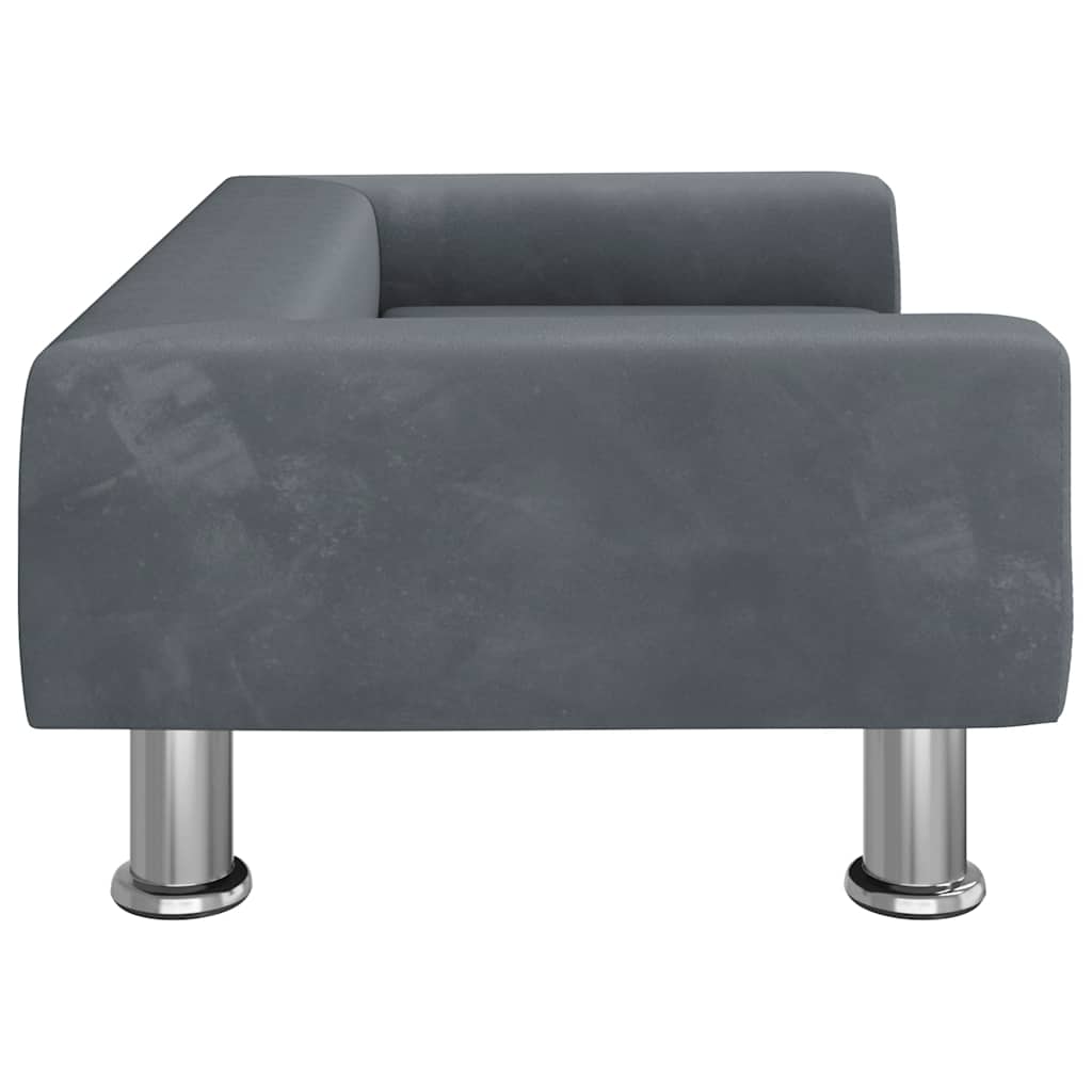 Krevet za pse tamnosivi 70x45x26,5 cm baršunasti