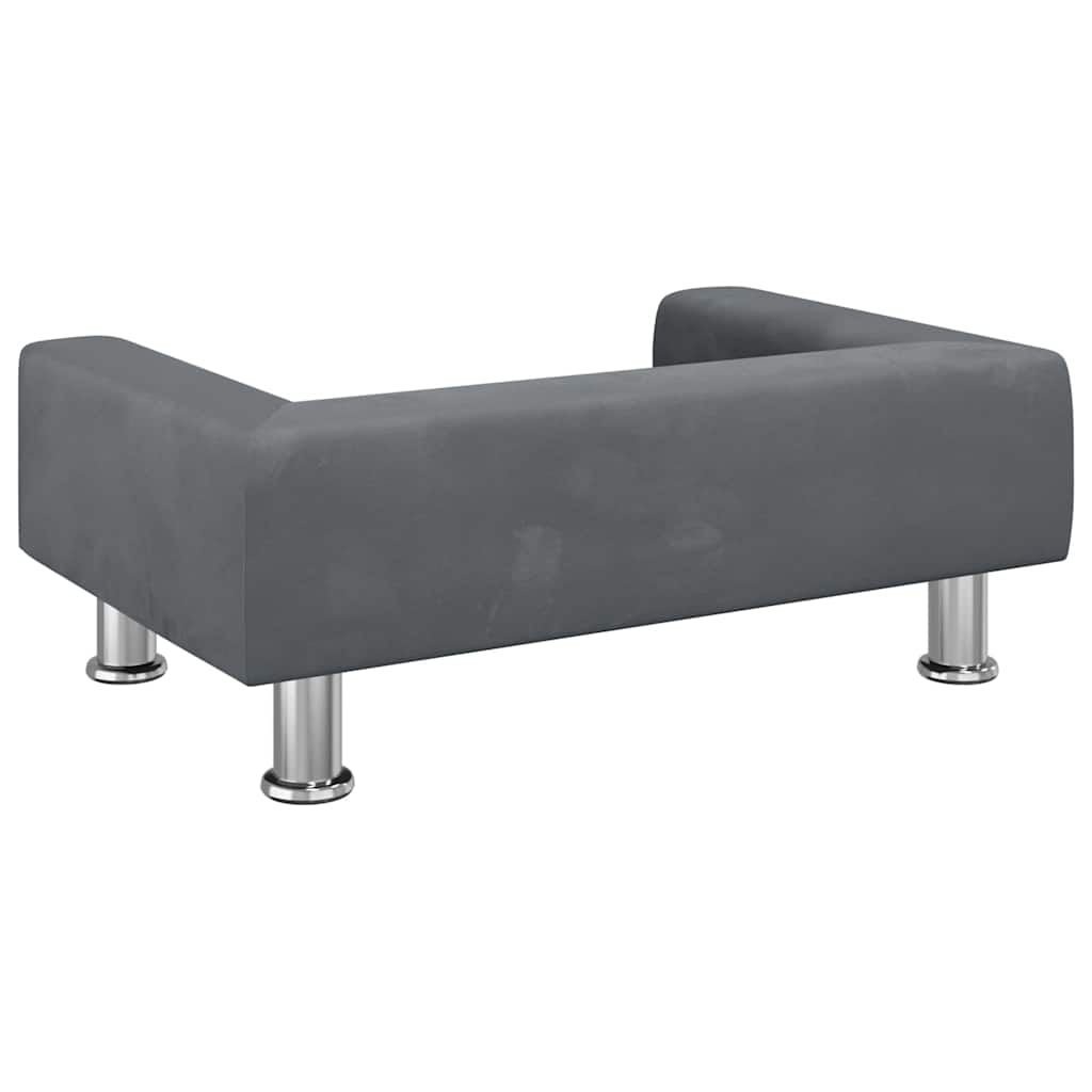Krevet za pse tamnosivi 70x45x26,5 cm baršunasti