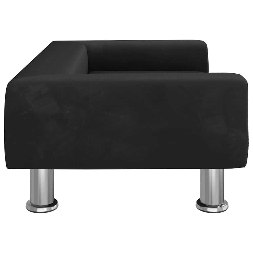 Krevet za pse crni 70x45x26,5 cm baršunasti