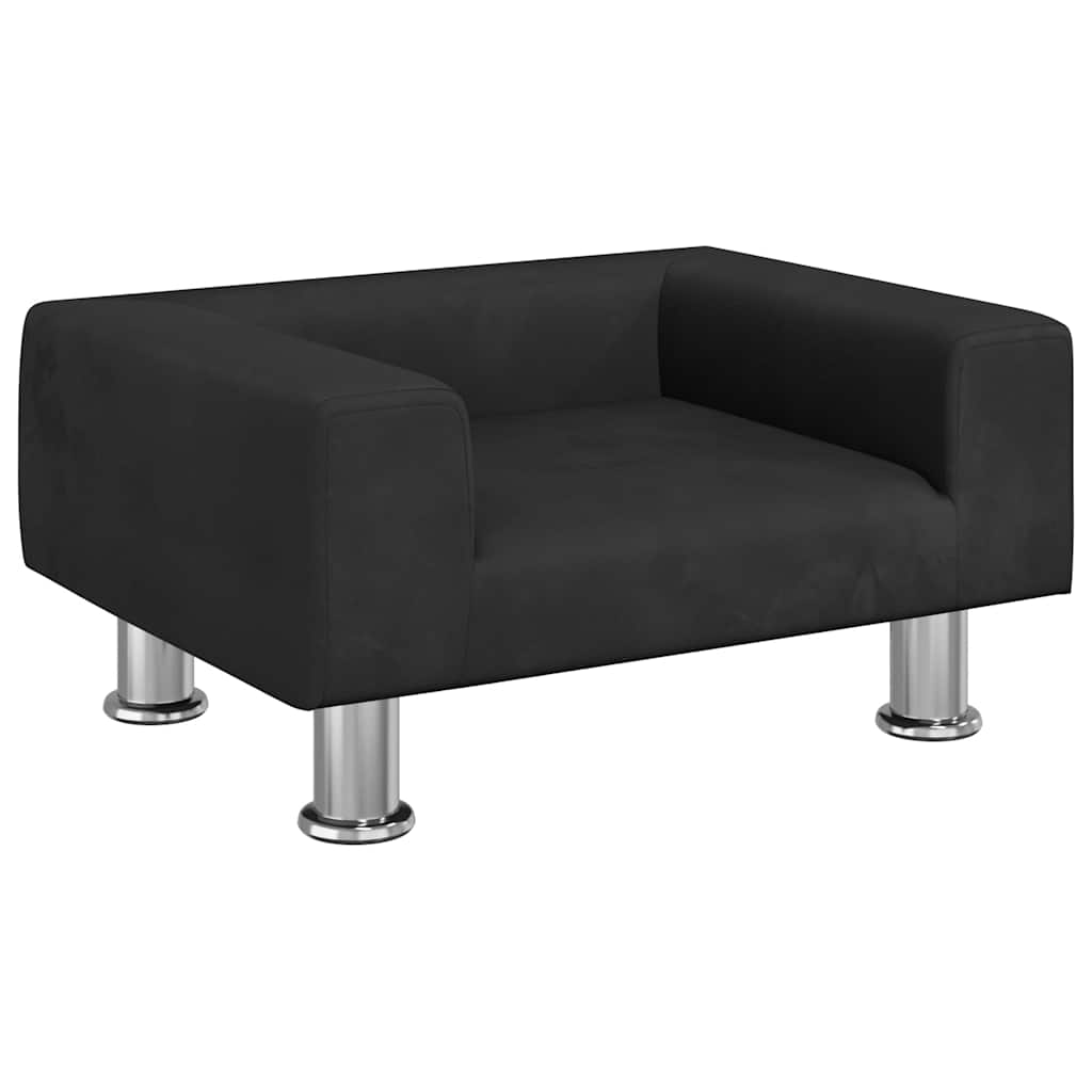 Krevet za pse crni 50x40x26,5 cm baršunasti