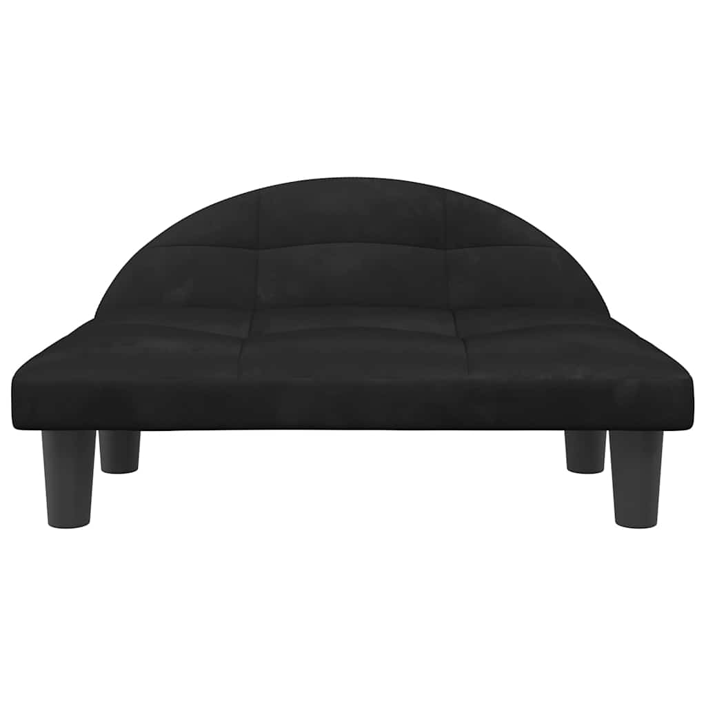 Krevet za pse crni 70x52x30 cm baršunasti
