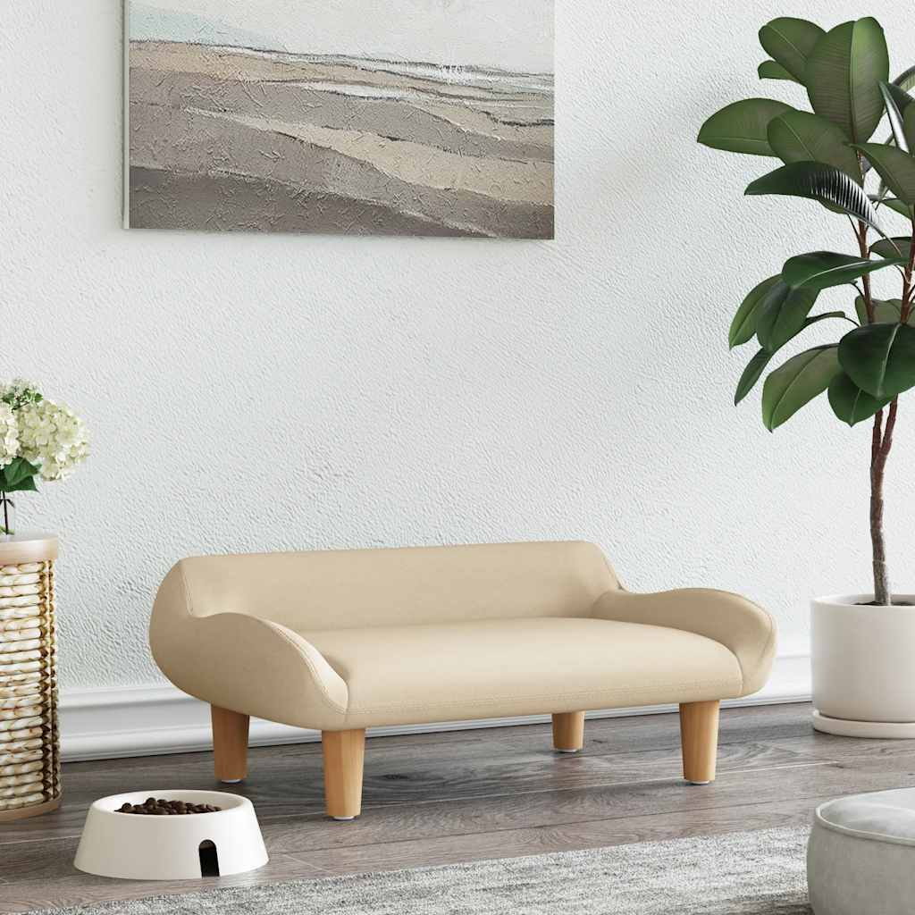 Krevet za pse krem boja 70 x 40 x 24 cm od tkanine