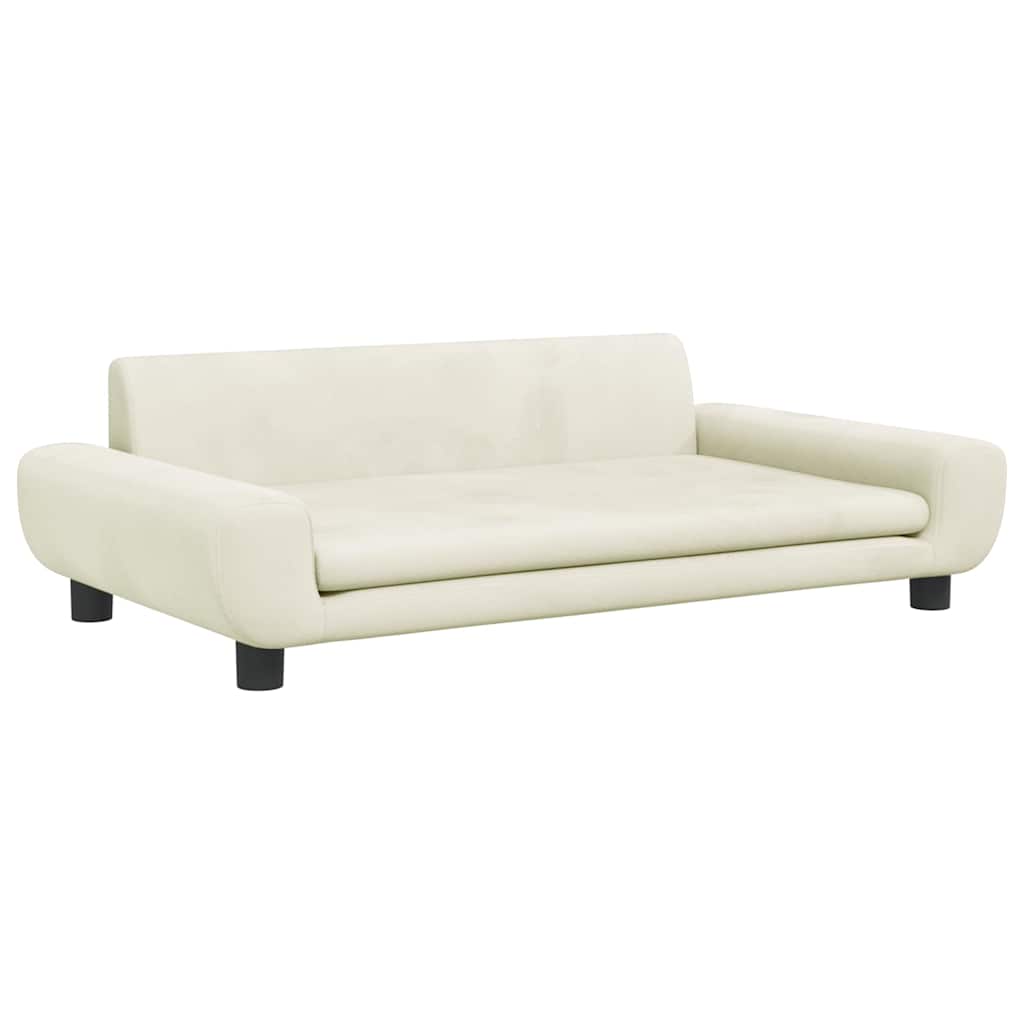 Krevet za pse Krem 100 x 54 x 33 cm baršunasti