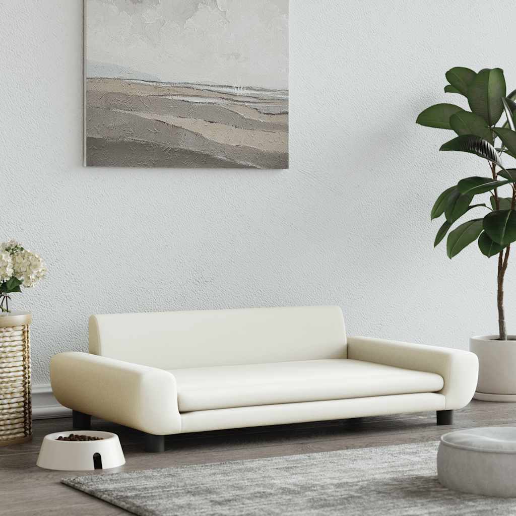 Krevet za pse Krem 100 x 54 x 33 cm baršunasti
