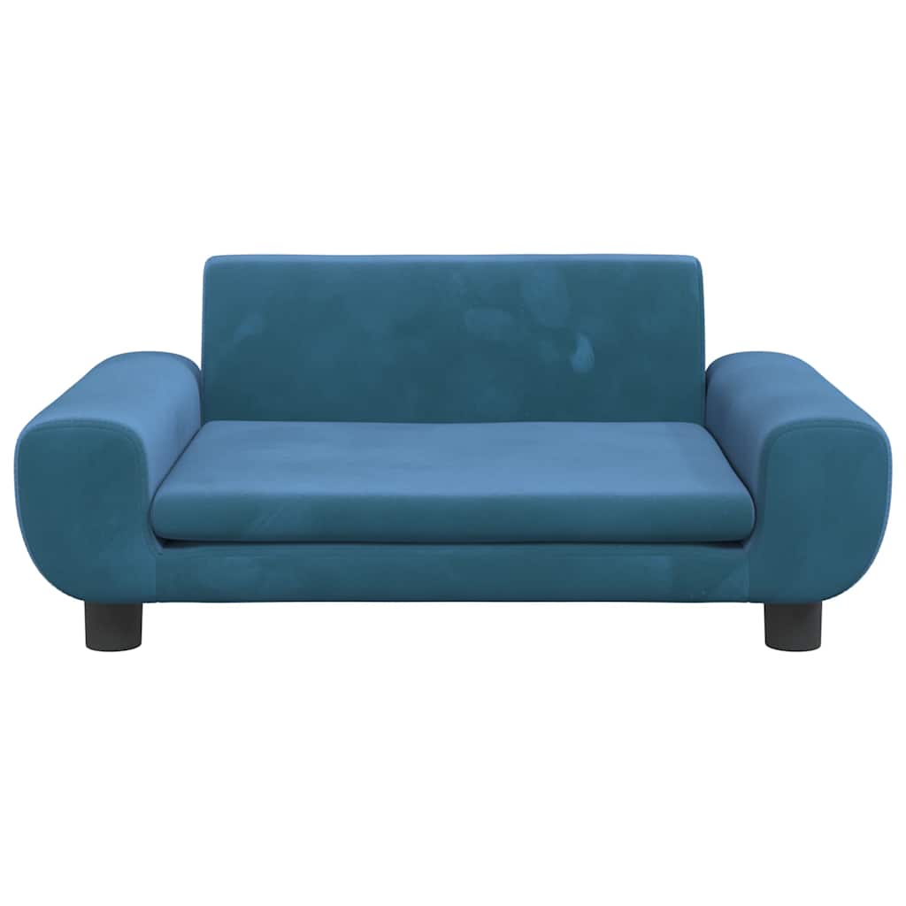 Krevet za pse plavi 70 x 45 x 33 cm baršunasti