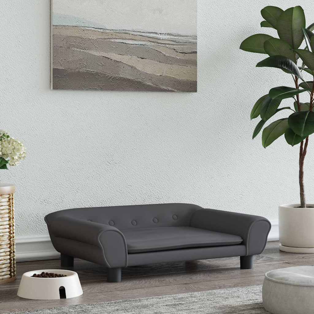 Krevet za pse tamnosivi 70 x 48 x 22 cm baršunasti