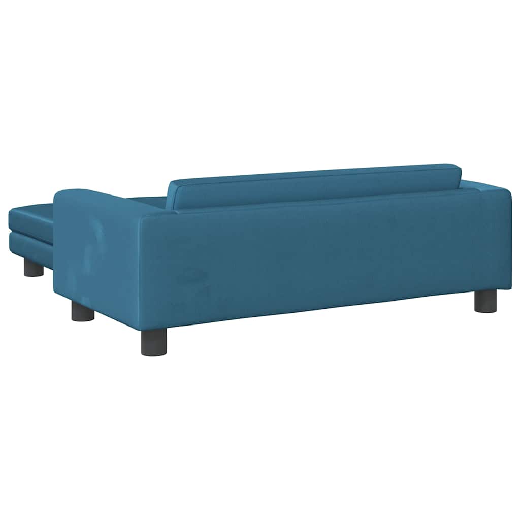 Krevet za pse s produžetkom plavi 100 x 50 x 30 cm baršunasti
