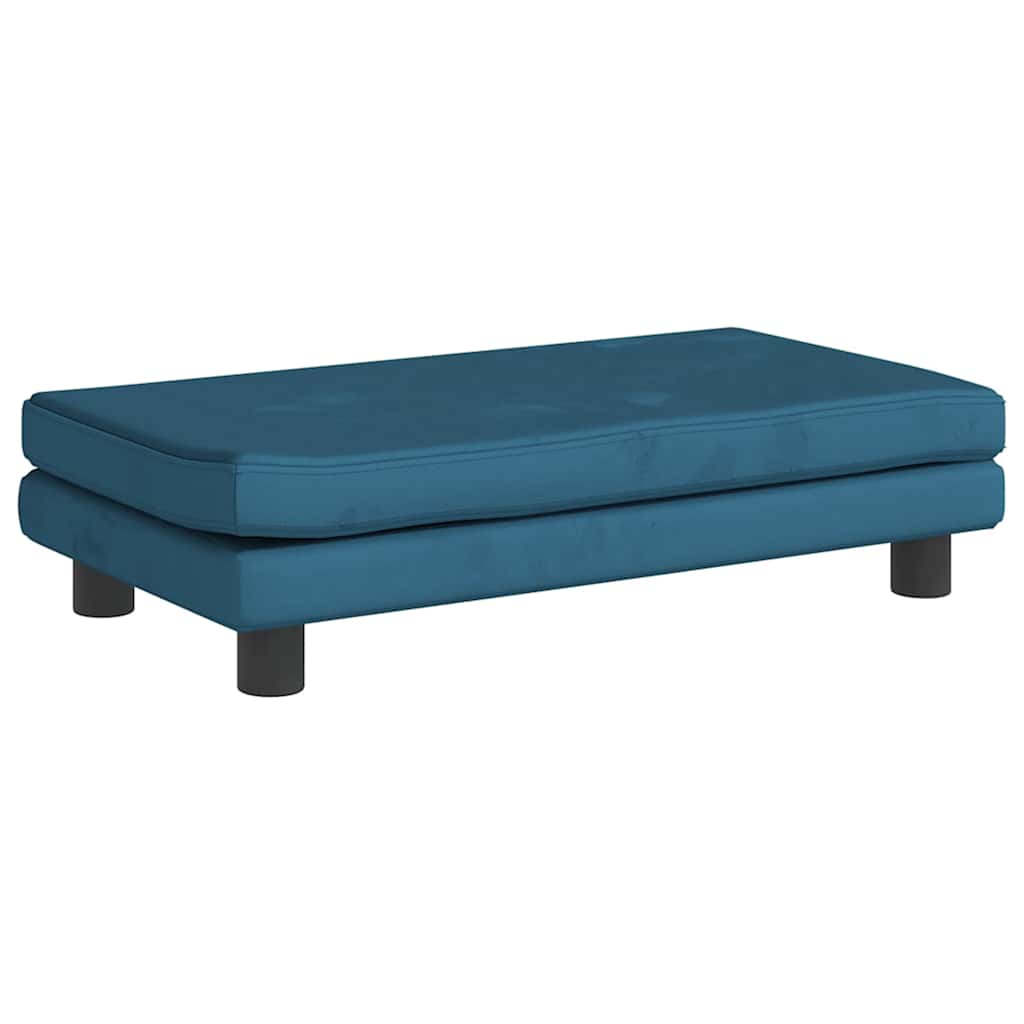 Krevet za pse s produžetkom plavi 100 x 50 x 30 cm baršunasti