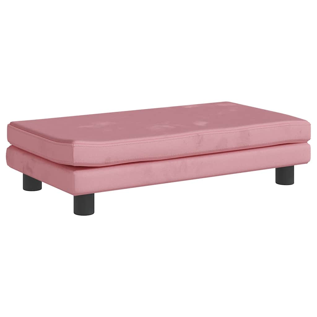 Krevet za pse s produžetkom ružičasti 100x50x30 cm baršunasti