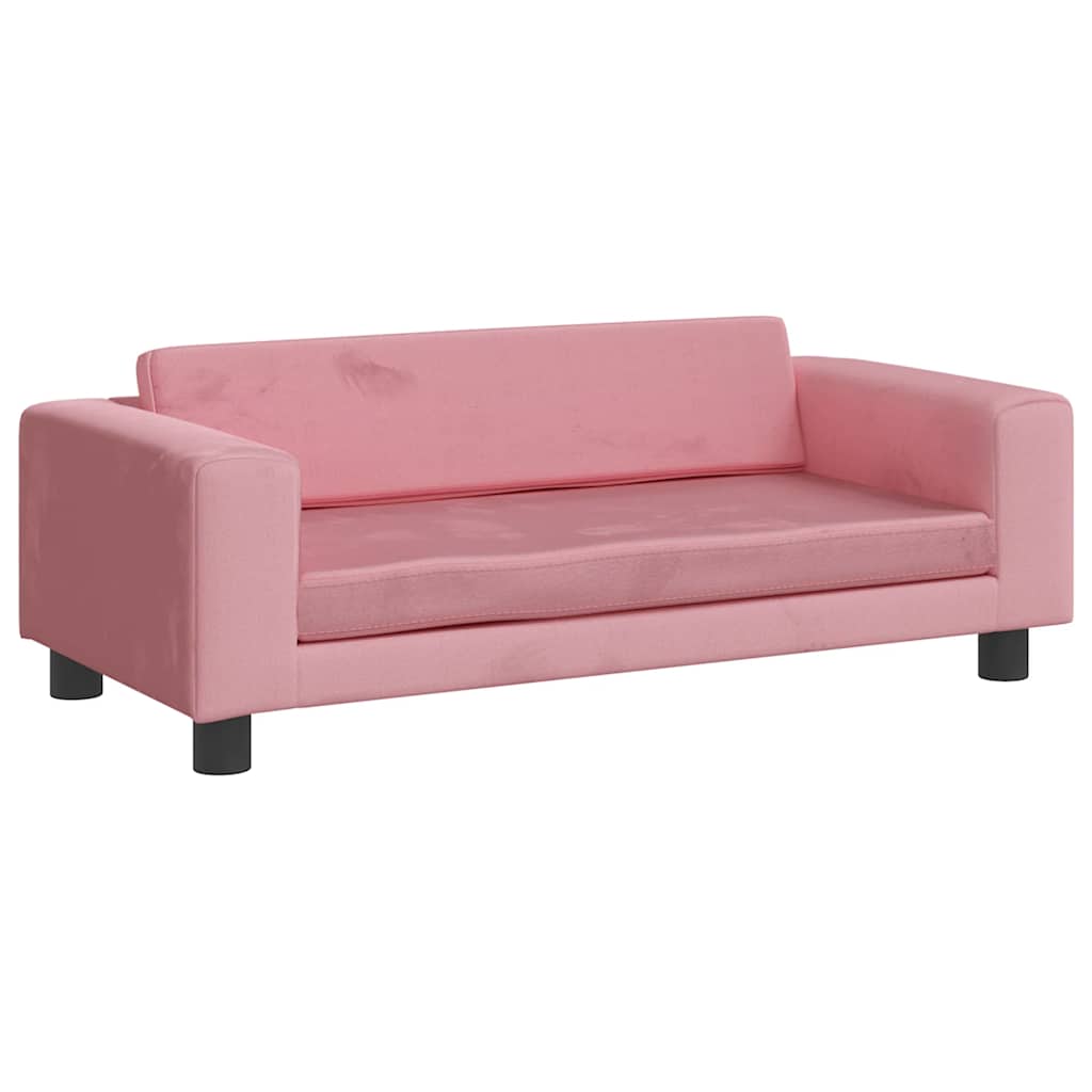 Krevet za pse s produžetkom ružičasti 100x50x30 cm baršunasti
