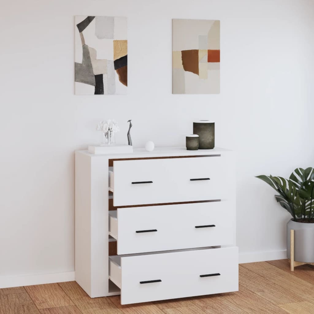Komoda bijela 80 x 33 x 70 cm od konstruiranog drva