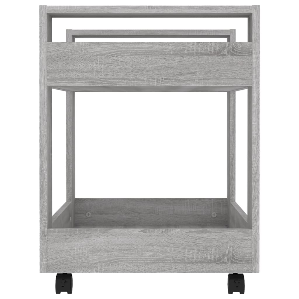 Kolica za radni stol boja sivog hrasta 60 x 45 x 60 cm drvena