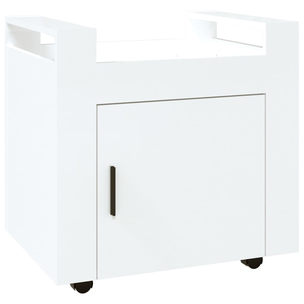 Kolica za radni stol sjajna bijela 60x45x60cm konstruirano drvo