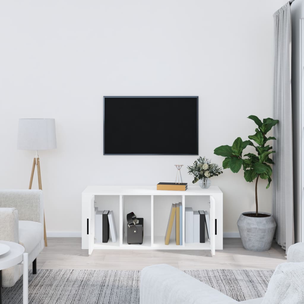 TV ormarić bijeli 100 x 35 x 40 cm od konstruiranog drva